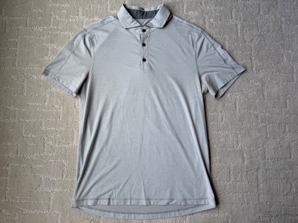 Lululemon Polo Shirt Striped Performance Evolution Short Sleeve Golf